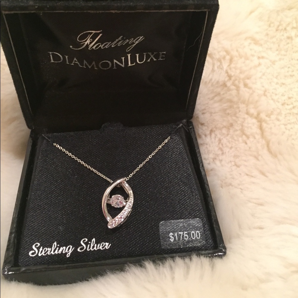 Floating DiamonLuxe Necklace, Silver
